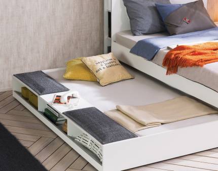 Pat suplimentar cu raft (90x190cm) WHITE
