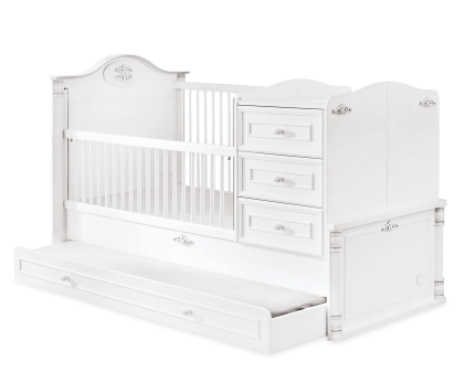 Patut transformabil cu pat suplimentar (80x180cm) ROMANTIC BABY 