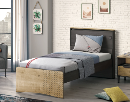 Pat cu tablie (120x200cm) BLACK