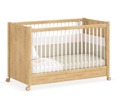 Patut lateral stejar cu roti (60x120cm)