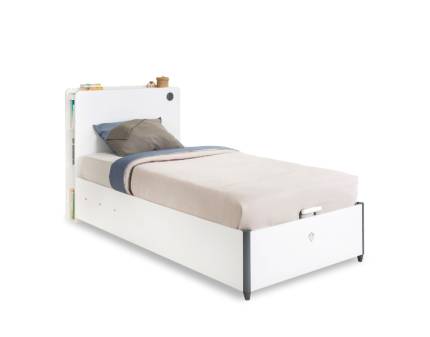 Pat cu lada (100x200cm) WHITE 