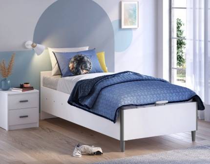 Pat cu lada fara tablie (100x200cm) WHITE