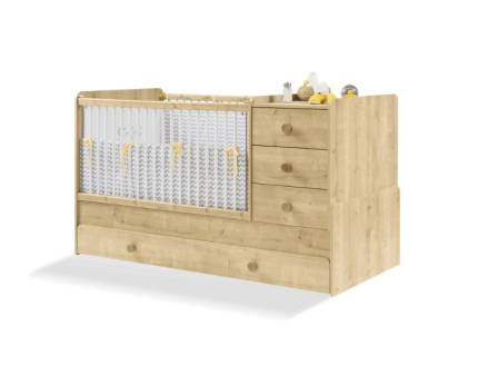 Patut transformabil cu pat suplimentar (80x180cm) MOCHA BABY 