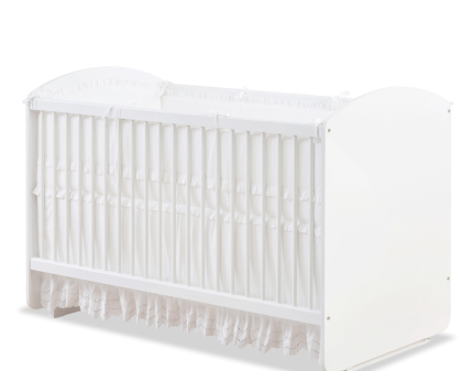 Patut cu balansoar alb (70x130cm) 